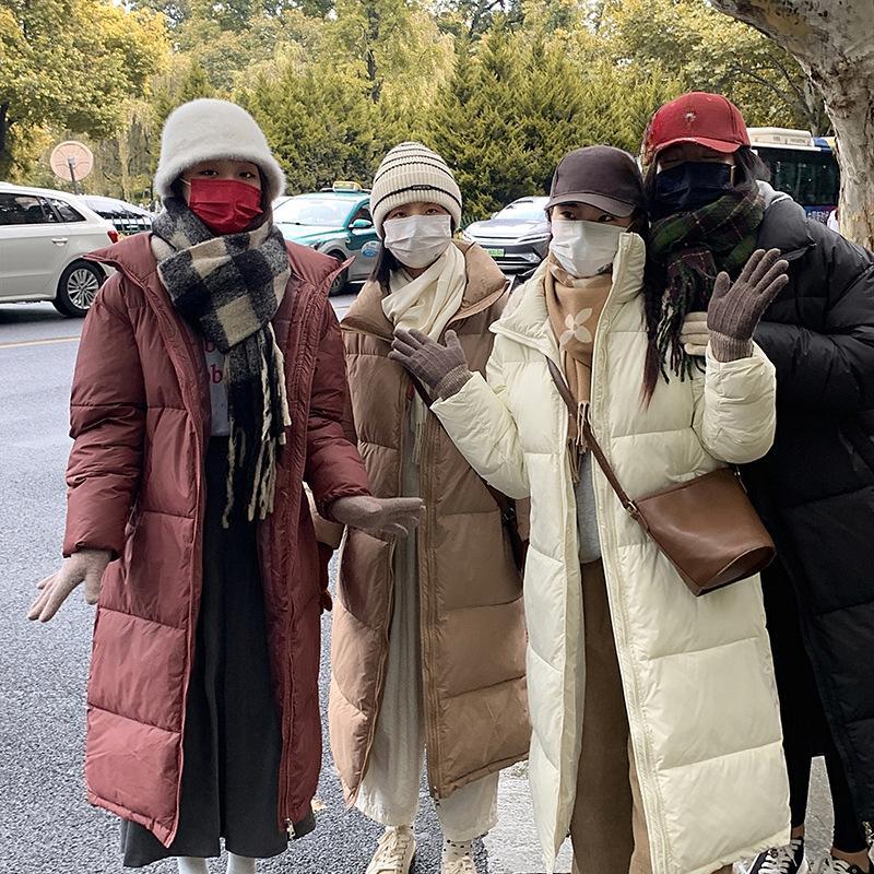 Acheter Veste longue pour femmes chaudes nouvelle veste Super longue a capuche epaisse meilleure amie grande couette en coton 2023 Joom