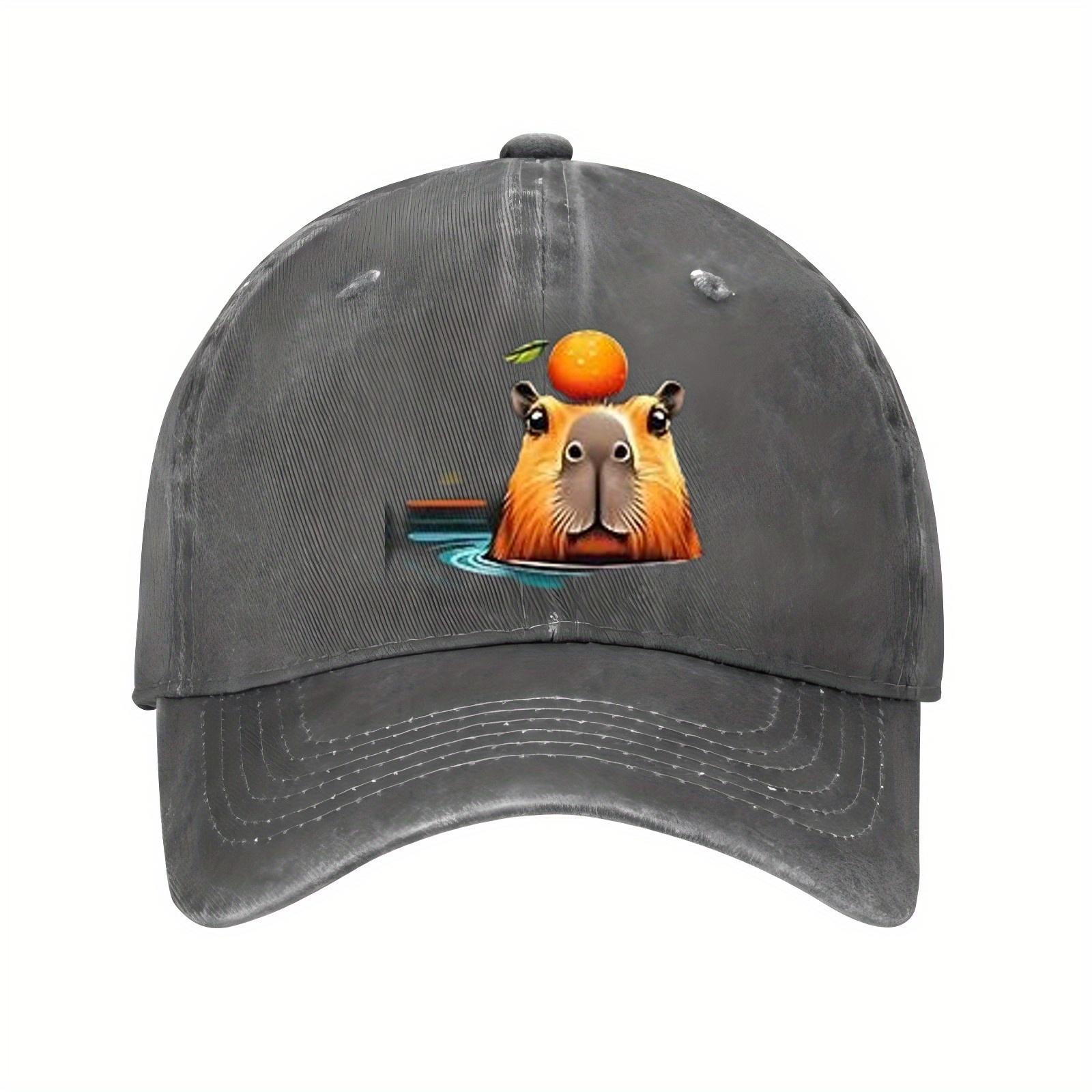 

Capybara Orange Bath Funny Animal Baseball Cap Unisex Cotton Adjustable Casual Streetwear Hat One Size