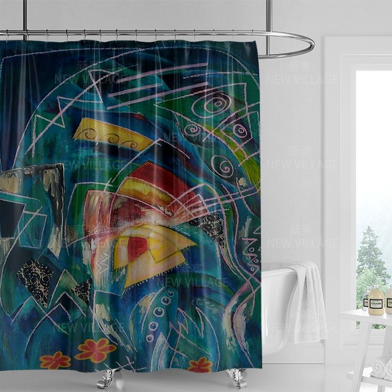 

Whimsical Nature-Inspired Shower Curtain With Rainbow And Sunset Design For Relaxing Bathroom Decor W60H190(CM)-1 Pcs