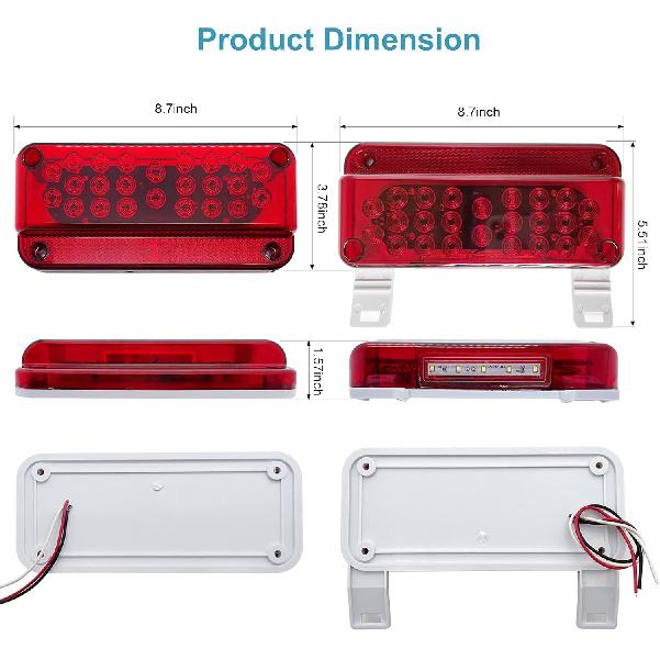 LED Trailer Lights, RV Tail Lights LED, RV Brake Lights, Brake Stop Turn Camper Tail Lights With Red Reflex Trailer Tail Lights