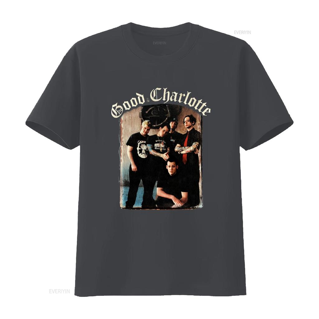 Good Charlotte Music For Lovers Black T Shirt Cotton Full Size Vintage Washed Fashion Graphic Designer Clothes Casual Slightly