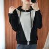 Women's Autumn/Winter 2025 Color Block Wool Hoodie: Loose-Fit, Versatile Casual Sweater.