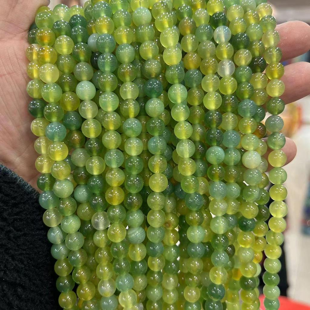Green Grape Agate Loose Beads Bracelet DIY Jewelry Accessories