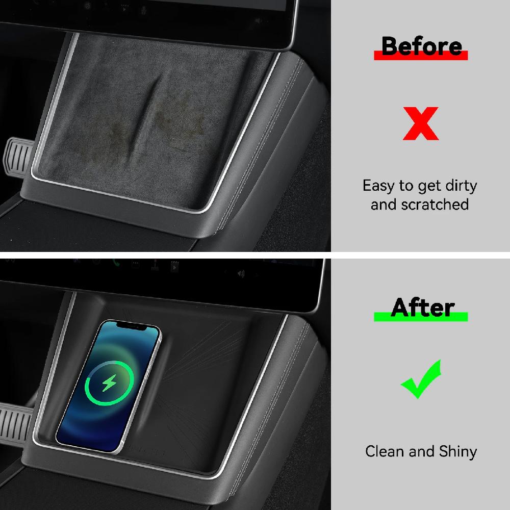 Wireless Charging Silicone Pad Anti-skid Pad For Tesla Model Y Juniper 2025 2026 Launch Car Central Control Interior Accessories