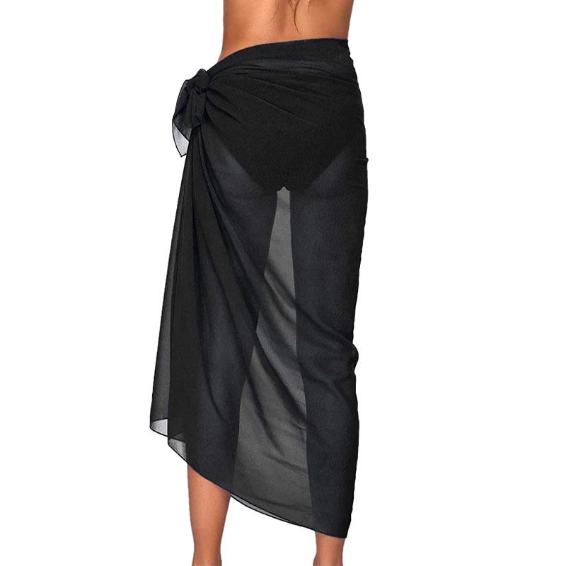 Summer Sexy Beach Skirts Women Beach Wear Chiffon Beach Wrap Skirt Towel Long Sarong Cover Up Sexy Bikini Scarf