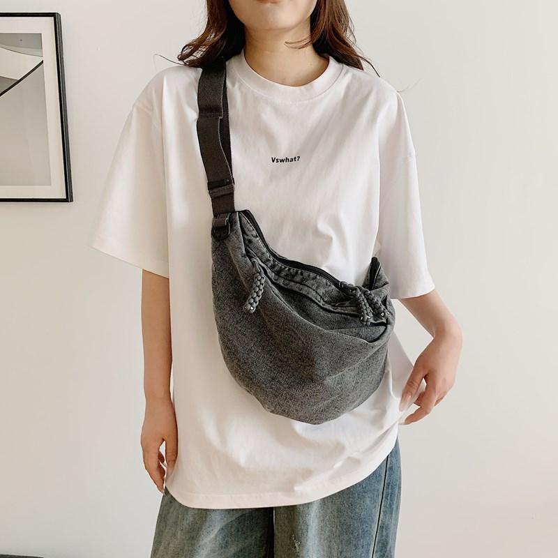 Light Denim Small Bag Women's Shoulder Crossbody Bag Commuter Dumpling Bag