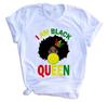 Fashion Vintage Casual Queen Print Ladies T-Shirt Summer Loose Short Sleeve White Women's Tops Graphic T Shirts Female Clothing