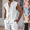 Men's Summer Vest Shirt Casual Loose Sleeveless Solid Color Shorts Beach Suit