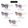 Women's High-End Rhinestone Large Frame Sunglasses with Hollow Zinc Alloy Legs and HD Polarized Lenses