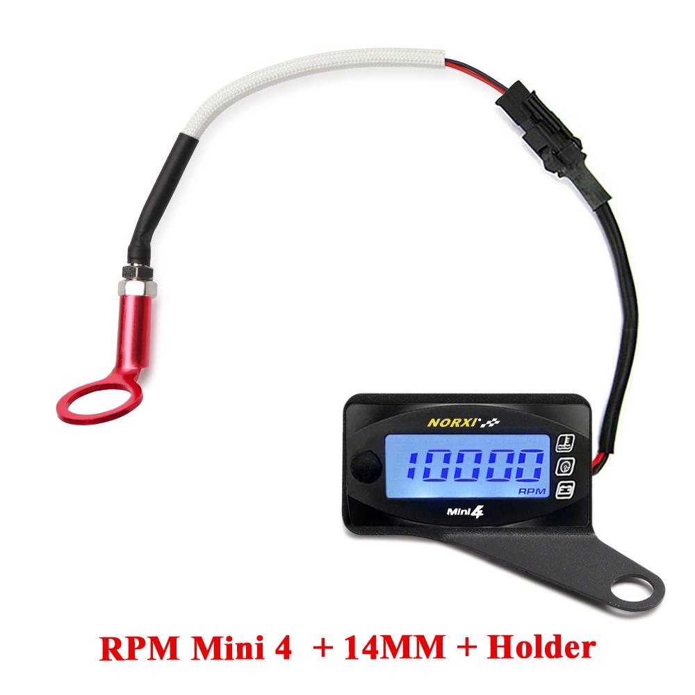 Motorcycles cylinder head temperature Voltage Time RPM  Norxi  Mini 4 in 1 LED Digital Display Quad meter for nmax with holder