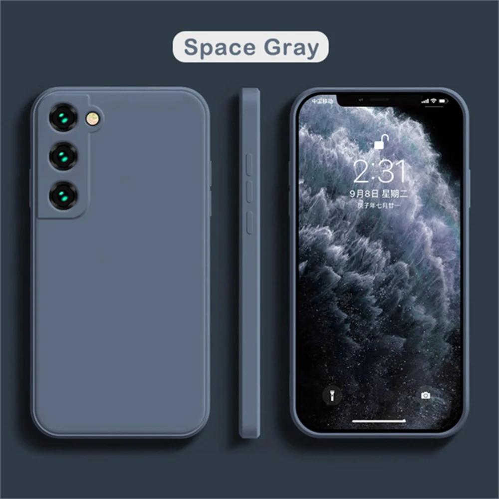 

Рідкий силіконовий чохол для телефону Samsung Galaxy S25 S24 S23 S22 Ultra S21FE S20FE A32 A52 A51 A71 Ударостійкий квадратний чохол Coque For Galaxy S25 Ultra сірий колір