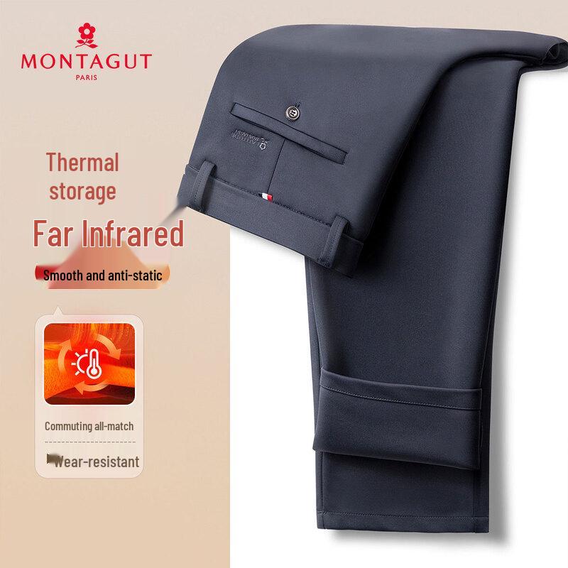 MONTAGUT Men's Smooth Far-Infrared Straight-Leg Casual Pants