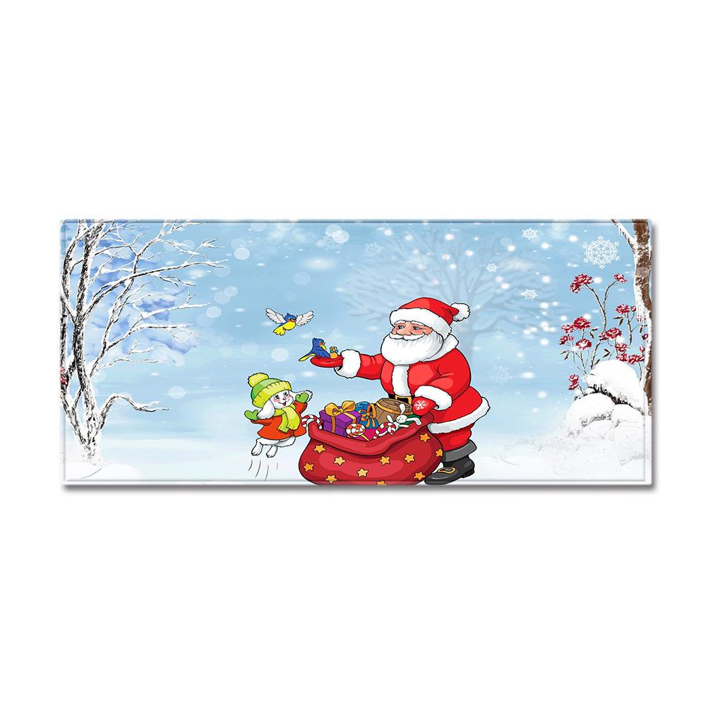 Christmas Household Bathroom Absorbent Non-Slip Mat Living Room Kitchen Sand Carpet Doormat Long Floor Mat