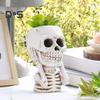 Resin Planter Pot Skull Halloween Skeleton Figurine Flowerpot Indoor Outdoor Succulents Plants Container Home Balcony Garden Decoration