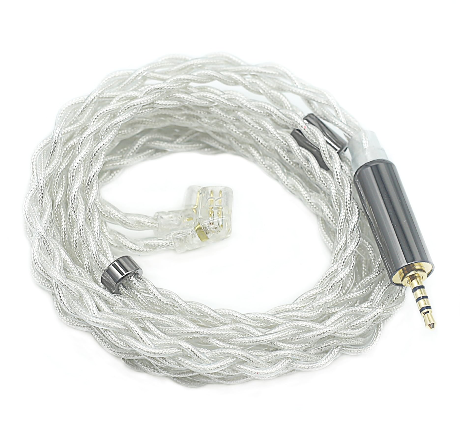 

single crystal copper silver plated German imported machine knitting QDC replacement cable earphone upgrade cable [JSHiFi-Werwolf] QDC2.5mm re-cable