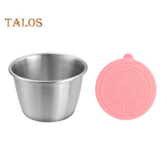 1/6Pcs Dipping Cup Stainless Steel Sauce Cup with Leakproof Lid 70ml Reusable Condiment Container for Lunch Boxes Picnics