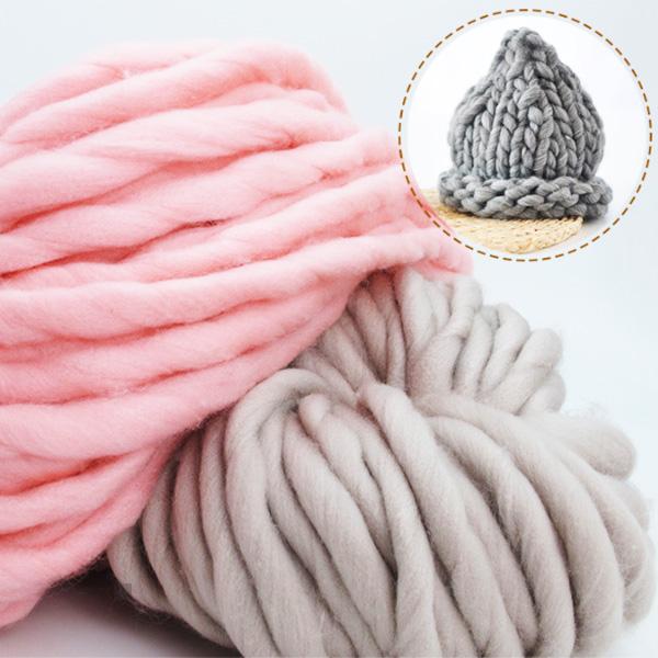 Charmkey Spun Polyester Yarn Merino Yarn Merino Wool Yarn Super Chunky for Hand Knitting Blanket