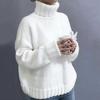 Maglione da Donna a Collo Alto a Manica Lunga - Colore Vestibilità Larga Top Casual in Maglia