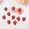D5 7*11mm Cute 20-100Pcs Mini Strawberry Resin Figurine Crafts Flatback Ornament Jewelry Making Manicure Hairwear Accessories