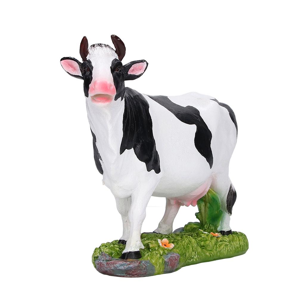 Animals Figures Statue Resin Miniature Cow Figurines for Desktop Garden Decoration