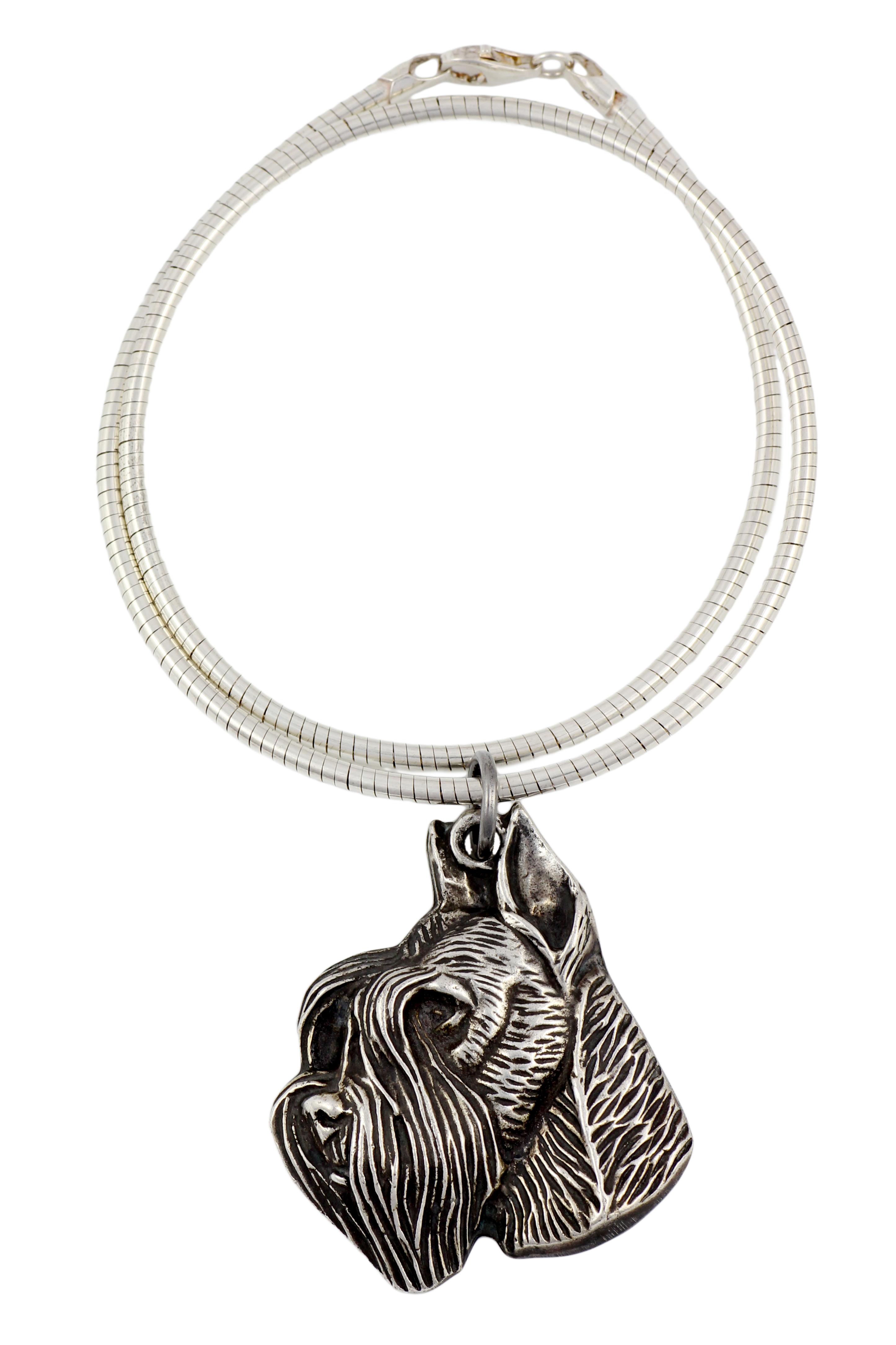 

Schnauzer II - Dog necklace, unique jewellery for the dog fan, unique adder pendant by Art-Dog brand срібний