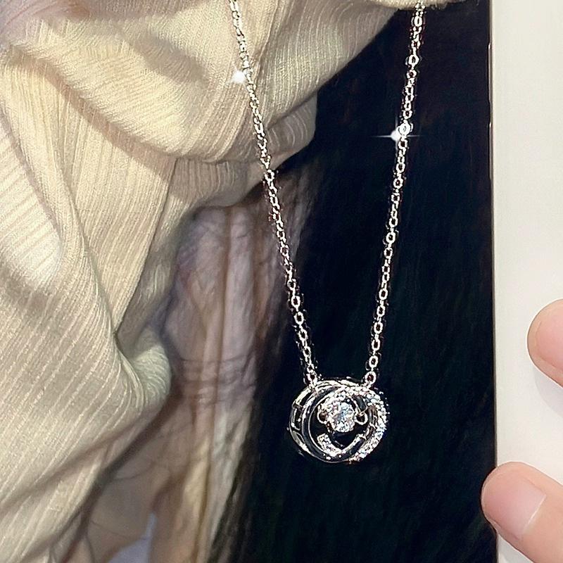 Colier fată pandantiv inimă bătând lux ușor nișă cadou de Ziua Îndrăgostiților Qixi pentru iubită