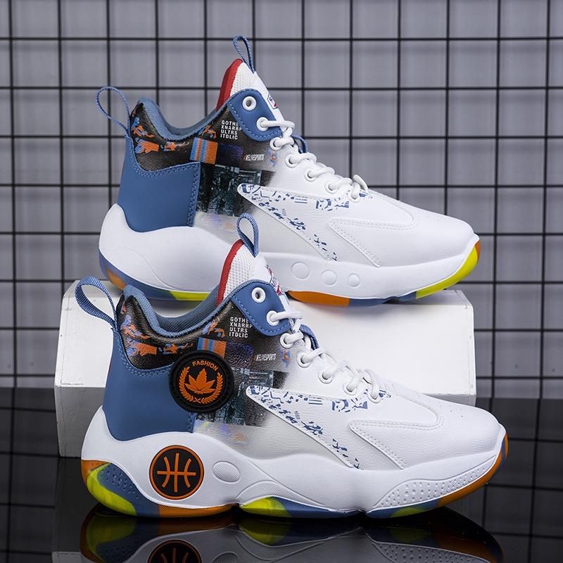 Basketball men's shoes spring new casual youth sports students high-top sports running casual light shoes
