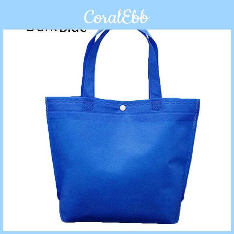 Ideal Gift Foldable Button Shopping Bag Reusable Tote Pouch Women Travel Handbag