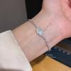 Geometric Zircon Mother Of Pearl Cuff Bracelet With 18k Gold Plating For Women