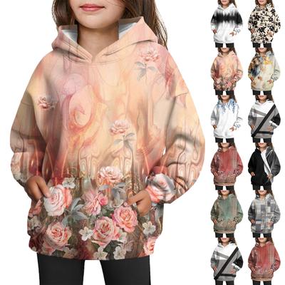 Girls' Hooded Tie-Dye Sweatshirt - Pullover Print Top