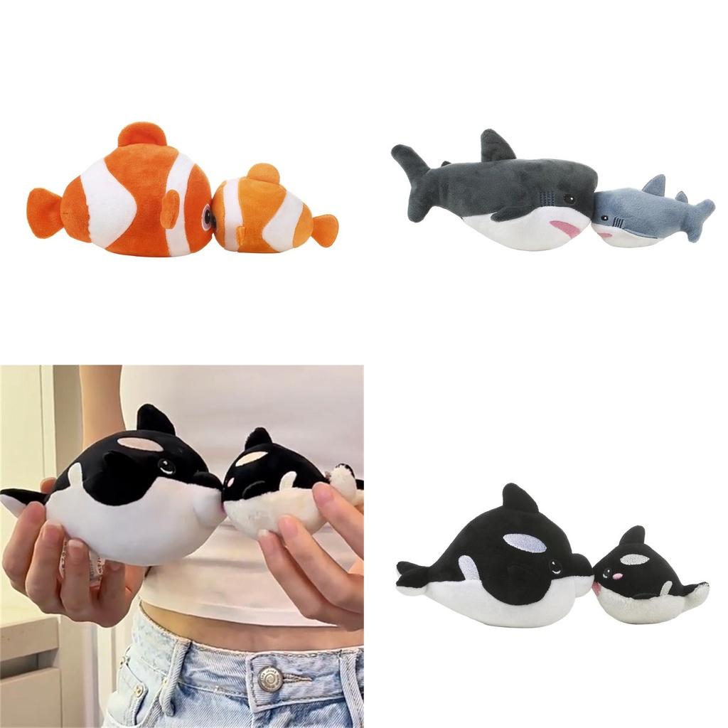 Kepelon Ocean Animal Plush Toy Cute Clown Fish Shark And Dolphin Stuffed Animals For Kids Vibrating And Huggable!