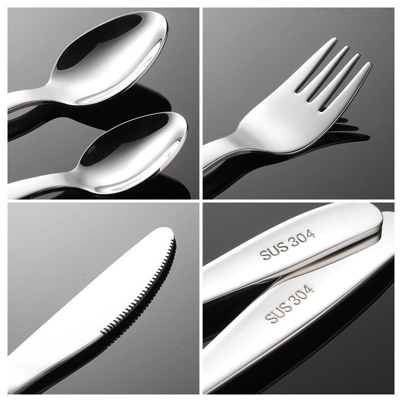 304 stainless steel children's knives, forks, spoons, western tableware children's birthday gift small spoon and fork set
