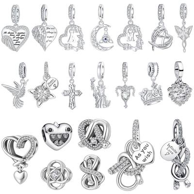 Neue Original Kupferanhänger Herz Unendlichkeitssymbol Krone Perlen Anhänger Passend für Armband Halskette DIY Schmuck Geschenk