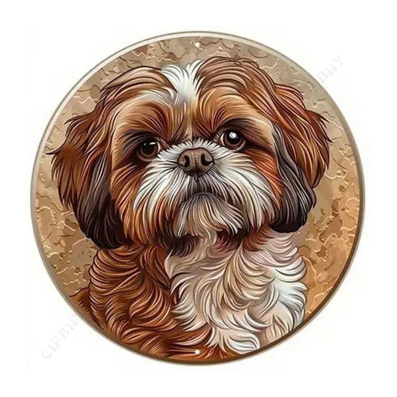 Dog Metal Poster Sign, Vintage Wall Decor 20x20cm