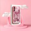 Rosa Schmetterlings-Aufkleber Madam Pink Glas Handyhülle für Samsung Galaxy S26 S25 S24 S23 S22 FE Ultra Plus Stoßfest Weiblich