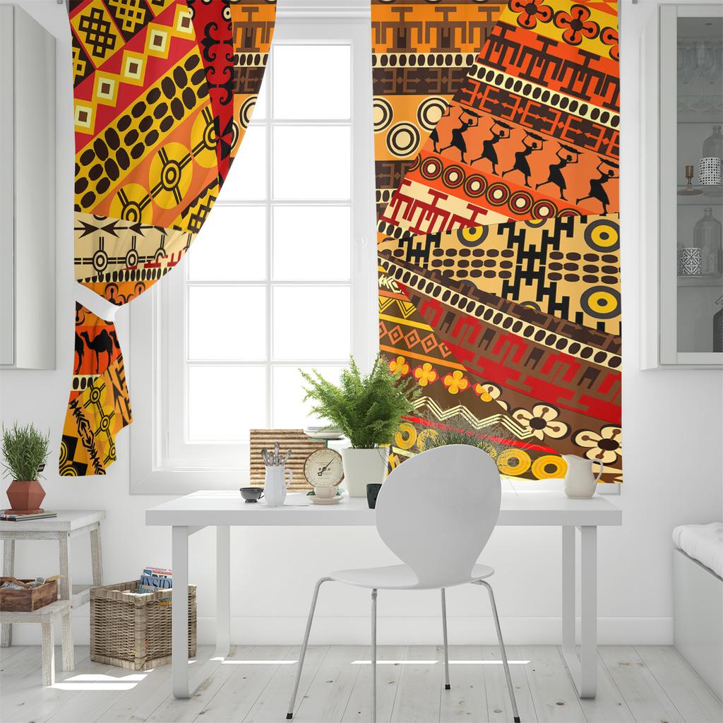 South African Traditional Ethnic Style Curtains Kitchen Decor Items Window Curtains for Living Room Bedroom Curtain Panel