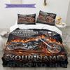 Name Custom Motor cycles Pattern Bedding Set Quilt Cover Pillowcase Home Decor Gift (1 * duvet cover + 2 * pillowcase, without core)