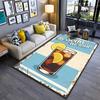 Retro Style Carpet with Soda Glass and Lemon Design Text Print Suitable for Use As an Anti-slip for Living Room Bedroom Sofas