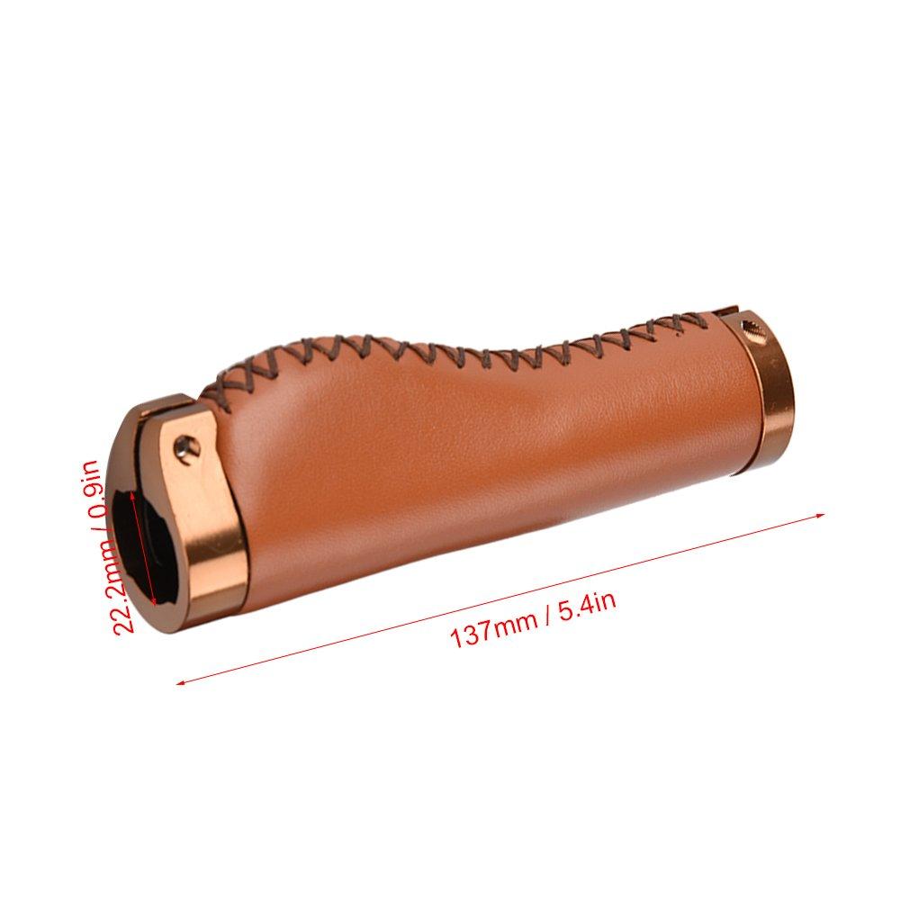 Bicycle handle grip (PU made, brown) | Lightweight & anti-slip