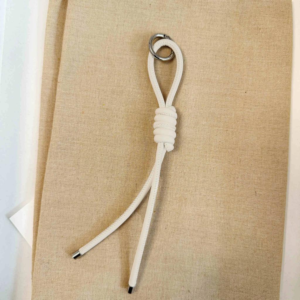 Beautiful PU Rope Knot Keychain Solid Color Thick PU Rope Art with Ring Clasp Woman's Handbag Pendants