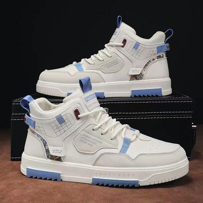 Men's High Top Sports Casual Shoes New Breathable Design with Mesh Lining Thick Sole All Match Trendy Fashion