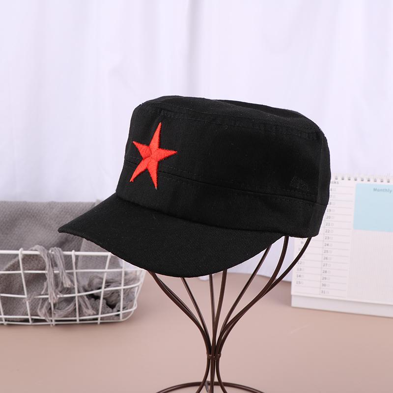 Solid Colors Men Women Army Cap Cadet Military Patrol Hat Golf Driving Red Star Pentagram Casual Hat