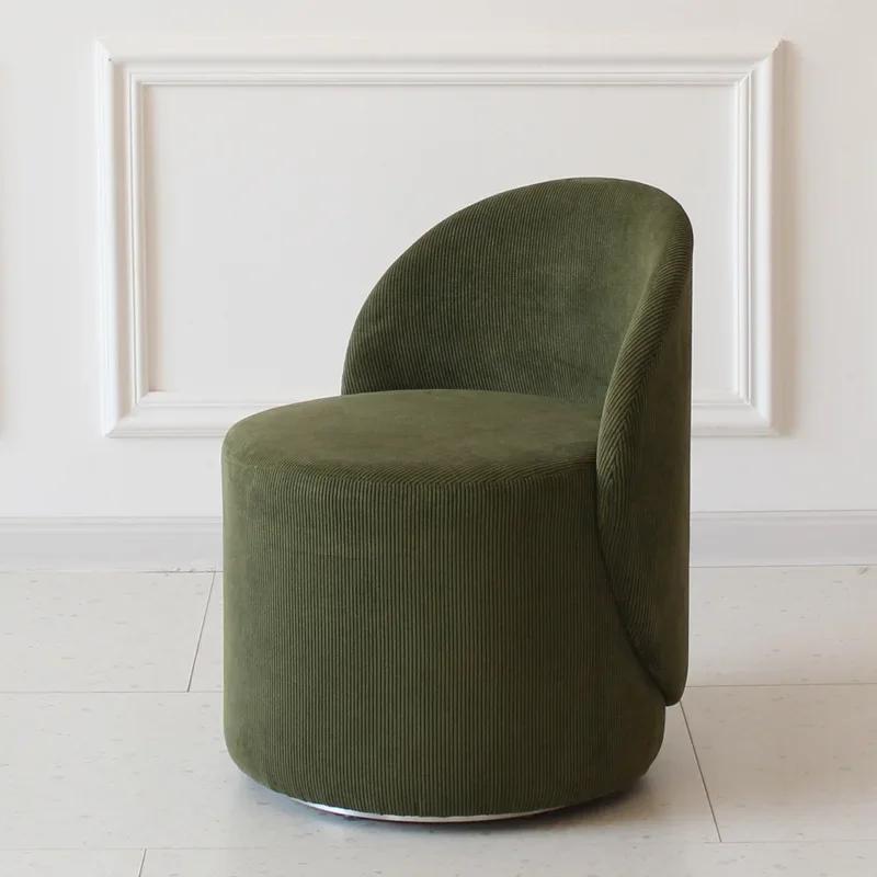 Makeup Stool with Backrest - Ins Bedroom Style, Light Luxury Minimalist, Rotatable Household Chair, Matches Dressing Table