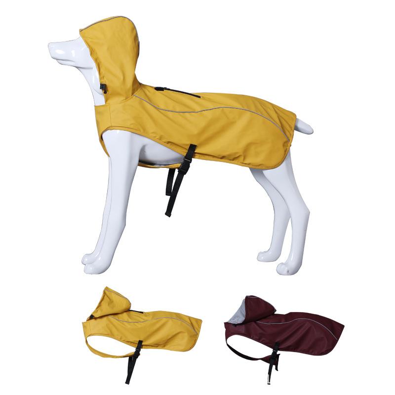 Pet Raincoat Hooded Reflective Dog Raincoat Waterproof High-end Large Dog Dog Clothes Outdoor Pet Products