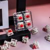 GATERON Jupiter Red Keyboard Linear 45gf RGB LED Factory Lubricated Key Switches for MX Mechanical Keyboards Switches, 5-Pin (Red, 110pcs)