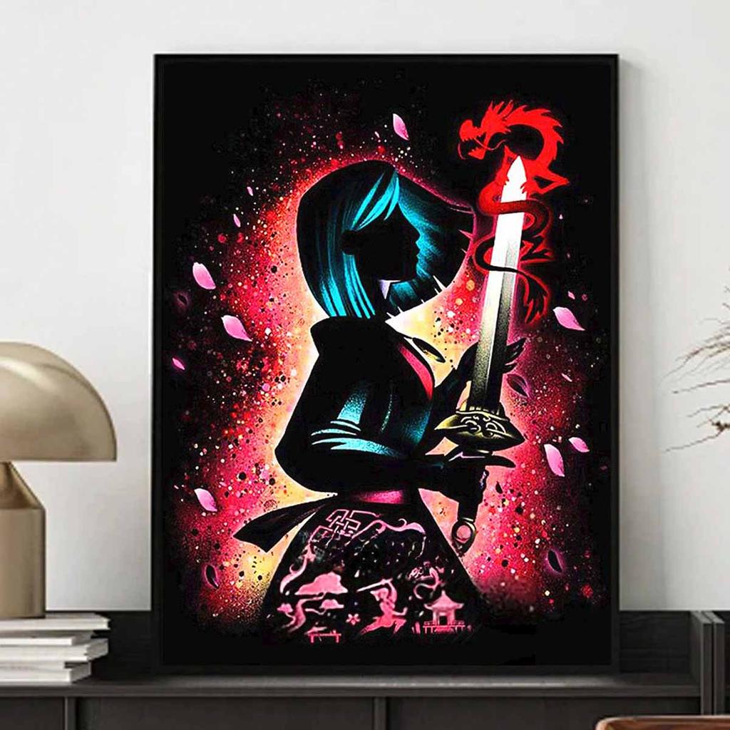 Full Round Diamond Painting Princess Hua Mulan Art Rhinestone Picture Mosaic DIY 5D Cross Stitch Embroidery Home Decoration