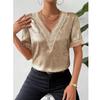 2024 Elegant Lace V-Neck Short-Sleeve T-shirt for Women