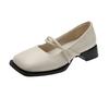 Women Spring Shallow Mouth Single Shoes Thick Low Heel Mary Jane Women Pumps Solid Color Square Toe Casual Loafers Luxury Shoes