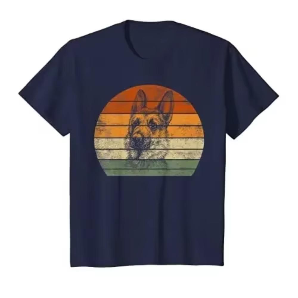 German Shepherd Gifts for Women Men Shepherd Print Graphic T-Shirt Graphic T Shirts Men Clothing Vintage T Shirt