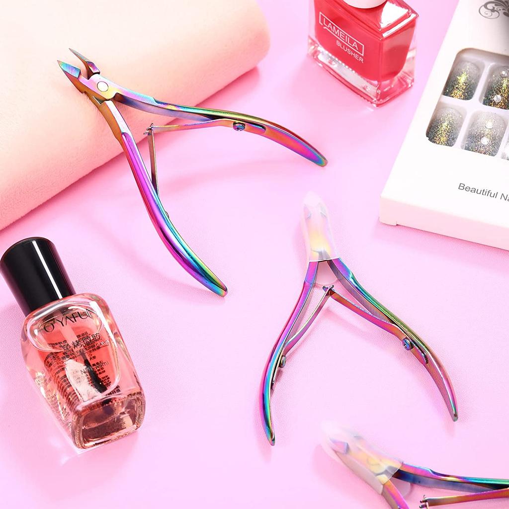 Cuticle Trimmer with Cuticle Pusher, Cuticle Remover  Professional Stainless Steel Cuticle Cutter Nippers Pedicure Manicure Tool